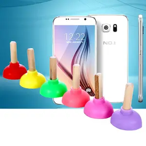 Desk Gift Gadgets Wooden swivel phone stand Silicone Fashion Toilet Shape Mobile Phone Holder