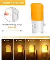 LOHAS Ambre Veilleuse Capteur Plug in Veilleuse Couleur Jaune Dimmable Veilleuse LED de Chevet pour Chambre Escalier