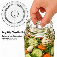Kits de bocaux Mason avec poignée ergonomique et poids en verre pour la fermentation des légumes, pour bocaux à large ouverture, idéaux pour les cadeaux
