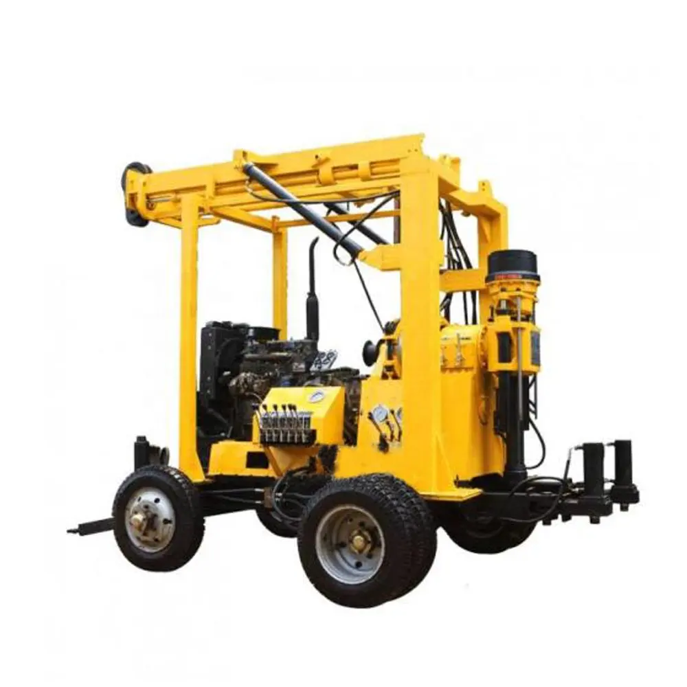 24KN Hydraulic 6m drilling tower 230m /300mm diesel engine water well drilling rig machine with 6.5m drilling tower