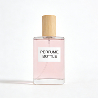 Flacon de parfum en verre transparent élégant de 50 ml avec capuchon pulvérisateur et marquage à chaud, vente en gros d'usine, haute qualité