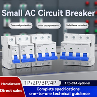 Interruptor Automático en Miniatura (MCB) 1P 2P 3P 4P 6-63A 6kA para Montaje en Riel DIN, para Uso Doméstico, Comercial e Industrial