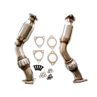 Downpipe Baja Tahan Karat dengan Pipa Semprot untuk Nissan 350z 370z G37 FX35 FX37 Q50 Q60 VQ35HR VQ37HR