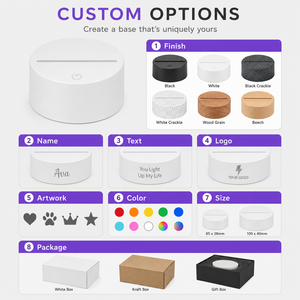Base <span class=keywords><strong>de</strong></span> veilleuse LED classique à bords arrondis, éclairage décoratif, mode tactile RGB, intensité réglable, alimentation USB, personnalisable OEM - Product Image 4