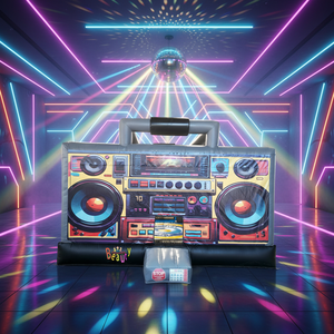 Offre Spéciale : Équipement de Location pour Fêtes – Boombox Gonflable Éco-responsable Style Années 80 avec Éclairage Disco et Radio Beatbox – Garantie 3 Ans pour Clubs - Product Image 2