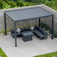 Auvent et belvédère enduits par poudre en aluminium gris simple modernes de faible puissance de pergola
