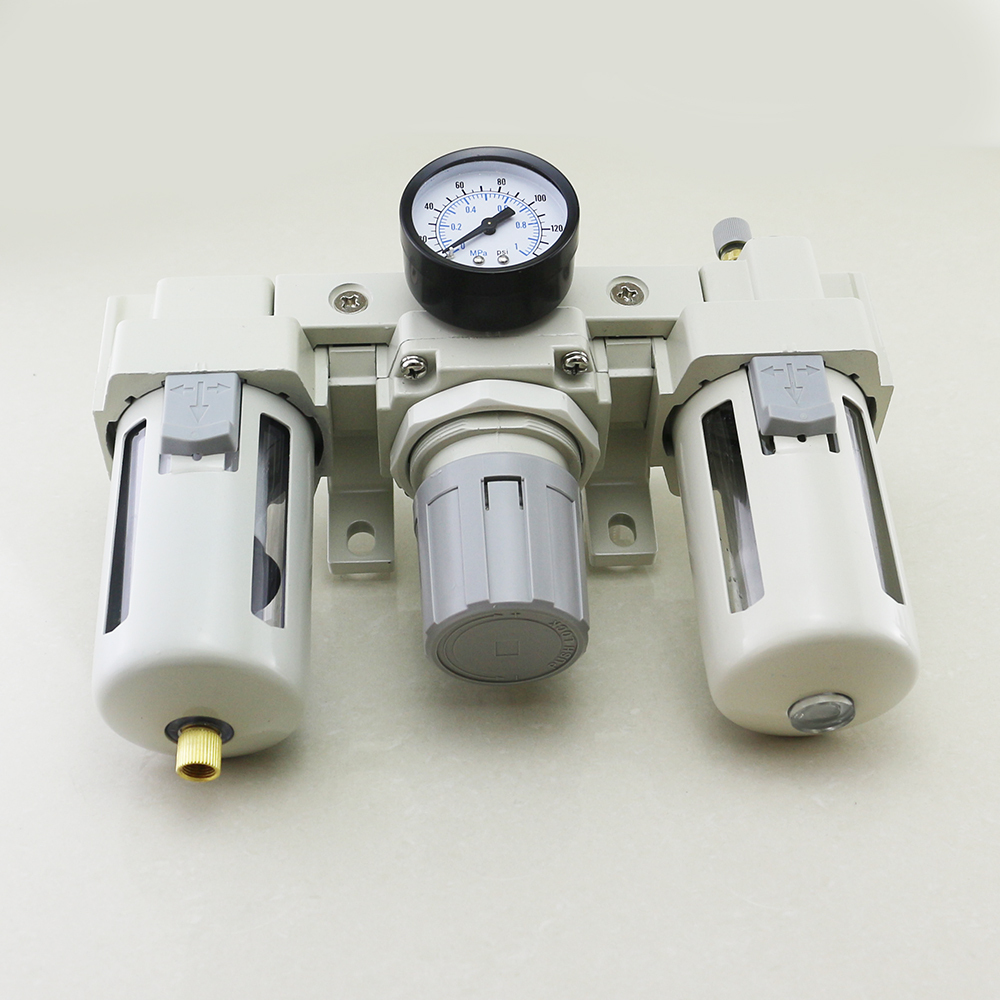 Unidad de combinación de filtro de aire neumático de aleación de aluminio, tamaño de Puerto 1/2, combinación neumática FRL, SMC