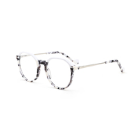Montures de lunettes en acétate tendance unisexe, style rétro rond, transparentes, colorées, vente en gros