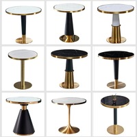 Tables et Chaises de Restaurant de Style Industriel en Marbre, Meubles d'Hôtel à Vente Chaude, Tables Basses à Manger Rapide, Pieds en Métal