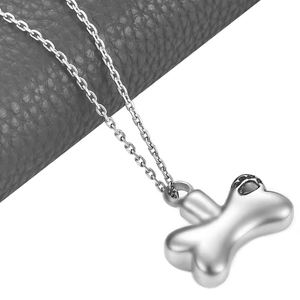 Liontin kaki anjing motif tulang baja tahan karat kualitas tinggi perhiasan Souvenir abu kremasi kecil hewan peliharaan - Product Image 6