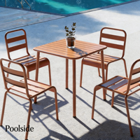 Ensemble table et chaises de patio extérieur design nordique - Ensemble de salle à manger moderne minimaliste en fer forgé, résistant aux UV et imperméable, pour villa