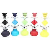 Arabic Frosted Metal Hookah Complete Set for Bar and Nightclub Use Small and Medium Sizes Glass Hookah Bowl Shisha Pipe
