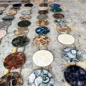 Venta al por Mayor de Piedras Preciosas de <span class=keywords><strong>Turquesa</strong></span> <span class=keywords><strong>Azul</strong></span> Pulida Redonda de 600 mm, Cubiertas para Mesas de Centro de Cuarzo - Product Image 6