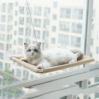 Vente chaude en bois massif pliable chat lit ventouse fenêtre hamac gain de place approvisionnement pour animaux de compagnie pour chats et chiens lavable
