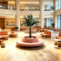 Canapé circulaire personnalisé pour plantes - Sièges modulaires ronds pour café, restaurant, hôtel, salon, espace de détente au bureau - Tapissé