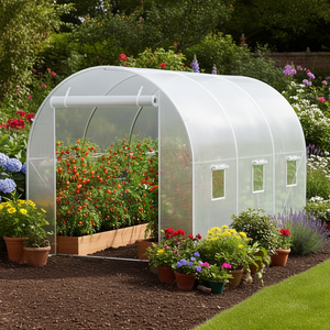 Serre tunnel de jardin 9.58x6.43x6.23ft avec structure galvanisée et bâche en PE imperméable, modèle D0100HRSGWP - Product Image 2