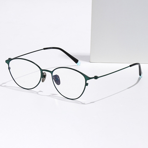 여성 타원형 맞춤형 처방 렌즈 프로그레시브 순수 티타늄 고양이 눈 안경 광학 프레임 주문 독서 안경 온라인 - Product Image 2