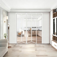 Puerta Plegable de Vidrio de Diseño Francés Elegante, Personalizada, Resistente al Viento y al Agua, para Villa o Apartamento, Interior de Alta Gama, Garantía de 5 Años