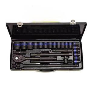 YJ 24-Mảnh Chất Lượng Cao 1/2 Điều Khiển Phổ Doanh Ổ Cắm Tác Động Thép Carbon Cứng Trường Hợp Tay <span class=keywords><strong>Flex</strong></span> Xử Lý Xe Công Cụ Màu Đen - Product Image 2