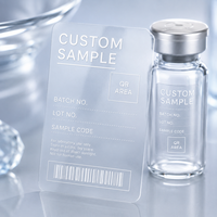 Étiquettes transparentes personnalisées pour flacons de peptides, autocollants imperméables pour petits échantillons, impression QR et OEM pour emballage de lots