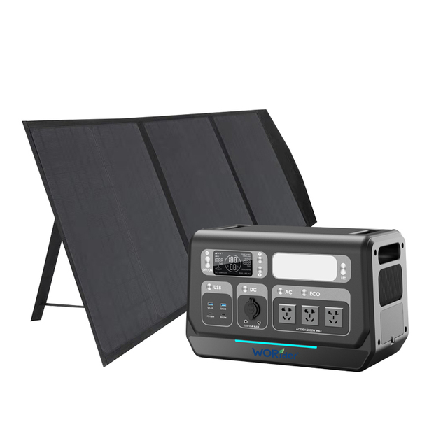 New Arrival Outdoor Portable Power Station 1200W Solar Generator with Flashlight EU/US/AU Plug for Camping