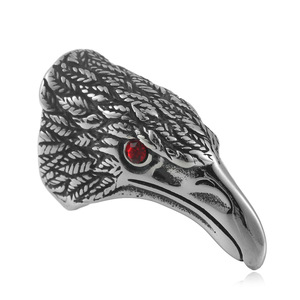Eagle <b>Ring</b> Men's Stainless Steel Silver Red Stone Bezel Setting Everyday Wear 24058 - Product Image 4