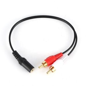 Cavo universale Stereo 3.5mm femmina <span class=keywords><strong>Jack</strong></span> a 2RCA Splitter <span class=keywords><strong>per</strong></span> <span class=keywords><strong>cuffie</strong></span> 28awg giacca PVC con schermatura a treccia - Product Image 3