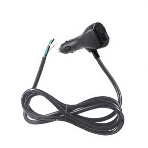 Cavo di Alimentazione Industriale 12V/24V con Spina Maschio Accendisigari in Rame e Estremità a Filo Nudo, con Interruttore On/Off Integrato (Isolamento in PVC) - Product Image 1
