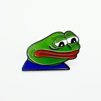 Épingles personnalisées drôles et originales en forme de grenouille verte en émail souple, fabriquées en Chine, sans minimum de commande, épingles de revers personnalisées en métal vierge avec émail dur ou souple