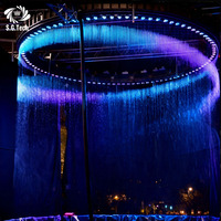 Écran de cascade d'eau numérique LED en acier inoxydable, affichage interactif, fontaine commerciale avec installation intérieure 110-230V