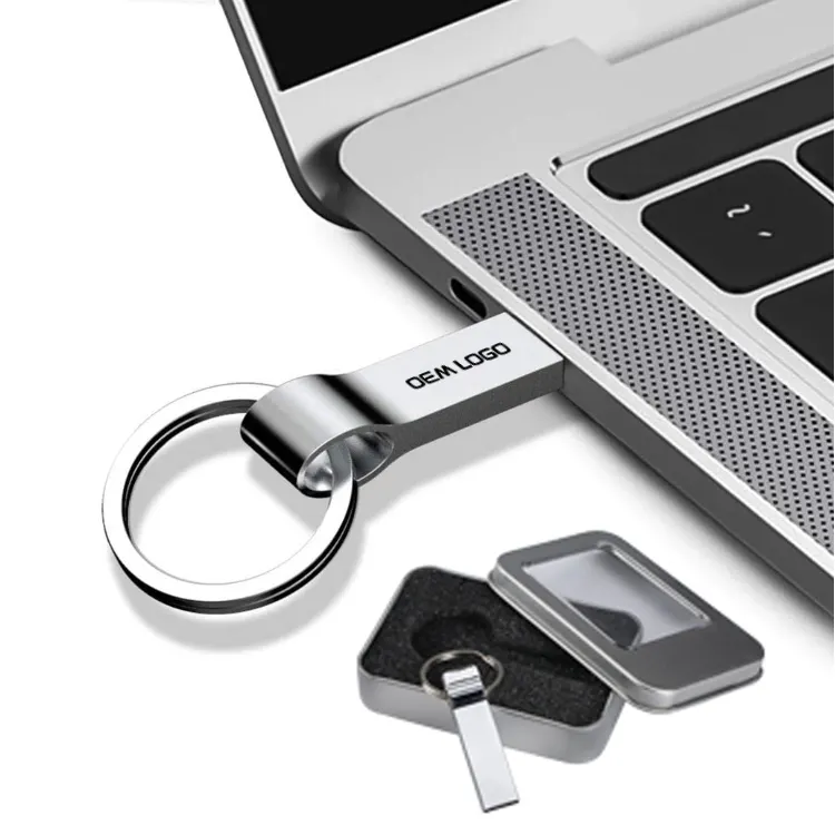 USB พวงกุญแจแฟลชไดรฟ์128Mb 256MB 512MB 1GB ดิสก์2GB 4GB 8GB 16GB 32GB ชิป128GB pendrive โลหะ pendrive ของขวัญทางธุรกิจกุญแจ USB