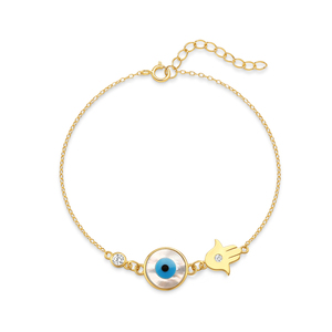 Nuevo Brazalete de Moda con Circonita, Estrella y Ojo Azul, Cruz Clásica de Plata 925 - Product Image 1