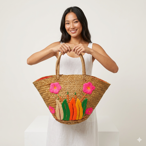 Bolso de compras TAS BOTANI de hierba Mendong tejida, ecológico, natural, para uso diario, playa o mercado, para mujer - Product Image 3