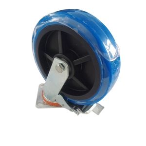 Phổ Caster bánh xe 4 inch TPR màu xanh Bánh Xe tay Xe Tải xe đẩy bánh xe nhiệm vụ nặng nề vít bánh - Product Image 4