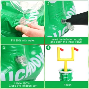 ที่วางเครื่องดื่มเป่าลมรูปฟุตบอล PVC ขนาด 20.5*39 นิ้ว พร้อมรักบี้เป่าลมขนาด 11.8*7.9 นิ้ว 2 ชุด สำหรับกิจกรรมกีฬากลางแจ้ง ปาร์ตี้ - Product Image 4