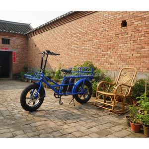 Consegna bicicletta elettrica con <span class=keywords><strong>cestini</strong></span> anteriori e posteriori bici da carico <span class=keywords><strong>per</strong></span> pneumatici grassi da 20 pollici con doppia batteria - Product Image 1