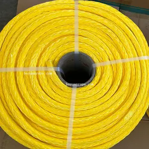 Custom Dnv Certificate Approved UHMWPE HMPE Braided Mooring Hawser Rope 4mm 5mm 22mm 3/8 1200ft Strand With Loop