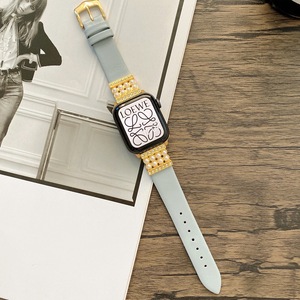 Cinturino in <span class=keywords><strong>pelle</strong></span> + perle di gioielli per la serie IWatch 9 8 7 6 5 4 bracciale per orologio <span class=keywords><strong>Apple</strong></span> <span class=keywords><strong>Watch</strong></span> 40mm 41mm 44mm 45mm 49mm cinturino in <span class=keywords><strong>pelle</strong></span> - Product Image 6