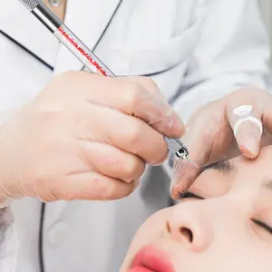 공장 가격 더블 헤드 눈썹 Microblading 도구 핸들 펜, 크리스탈 문신 영구 메이크업 문신 총 눈썹 립 아이 라이너