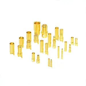 2mm 3.5mm 4mm 5.5mm 6mm 6.5mm 8mm Amass Gold Plated Banana Plug Connector Male for RC Motor ESC Battery