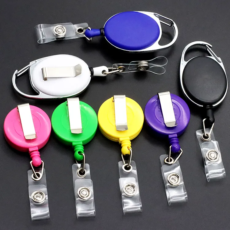 Retractable Badge Reel Holder Wholesale Customized Sublimation Plastic Name Tag Cute YoYo Badge Clip With Id Card Holder