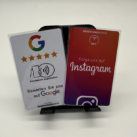 Carte de visite NFC personnalisée en PVC avec puce QR Code NTAG216, étanche, pour les médias sociaux, les avis Google, la communication RFID, les hôtels