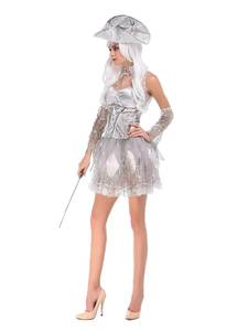 Costume de déguisement d'Halloween pour femme adulte en coton, démon blanc, zombie, fantôme, pirate, vampire - Product Image 3