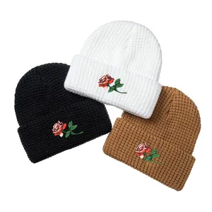 Акриловые шапки унисекс на заказ, вязаная зимняя шапка с вышивкой логотипа на заказ, шапка рыбака, вафельная шапка
