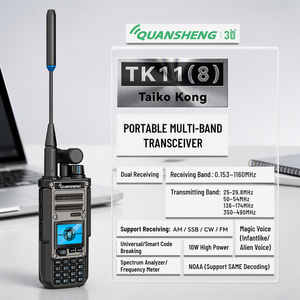 Transceptor de Radioaficionado de Banda Completa QUANSHENG TK11(8) <span class=keywords><strong>HF</strong></span> SSB CW FM con Analizador de Espectro, 10W, Onda Corta, Walkie Talkie Portátil - Product Image 1