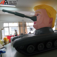 Tank gonflable géant personnalisé avec réplique de personnage de dessin animé en forme de tête de célébrité pour événement, campagne politique, décoration extérieure