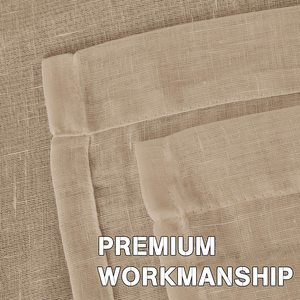 Tela de cortina transparente de poliéster 100% con aspecto de lino, precio barato para sala de estar, - Product Image 4