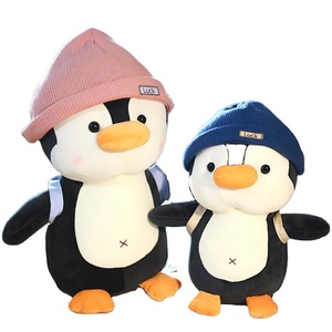 Peluche di Pinguino Carino con Cappello, Regalo di Compleanno per Bambini, Pupazzo per Macchina Acchiappa-Peluche, Cuscino per Dormire - Product Image 1
