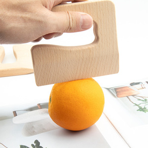 Couteau jouet en bois pour enfants, bois de hêtre, 100x90x15mm, ensemble de jeu de cuisine pour les enfants de 2 à 4 ans - Product Image 3