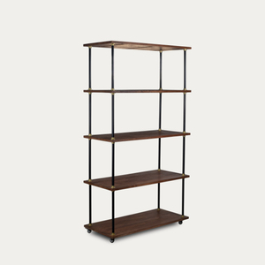 ชั้นวางหนังสือไม้แบบโมเดิร์น ชั้นหนังสือไม้สไตล์อินดัสเทรียลสำหรับห้องนั่งเล่น ห้องครัว ห้องนอน - Product Image 2